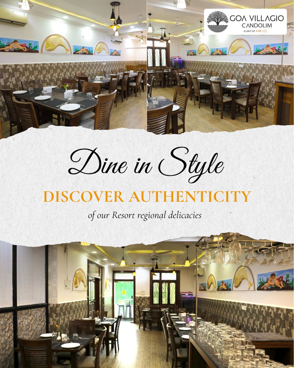 GoaResort69194's tweet image. 𝐃𝐢𝐧𝐞 𝐢𝐧 𝐒𝐭𝐲𝐥𝐞.
📍 Behind Stone House Restaurant, Souza Vaddo, Candolim, Bardez 403515
📞 +91 70282 80909
📧 reservations@goavillagioresort.com
 #DineInStyle #GoaDining #CandolimRestaurant #AuthenticFlavours #FineDiningGoa #GoaFoodies #NorthGoaEats #ResortDining