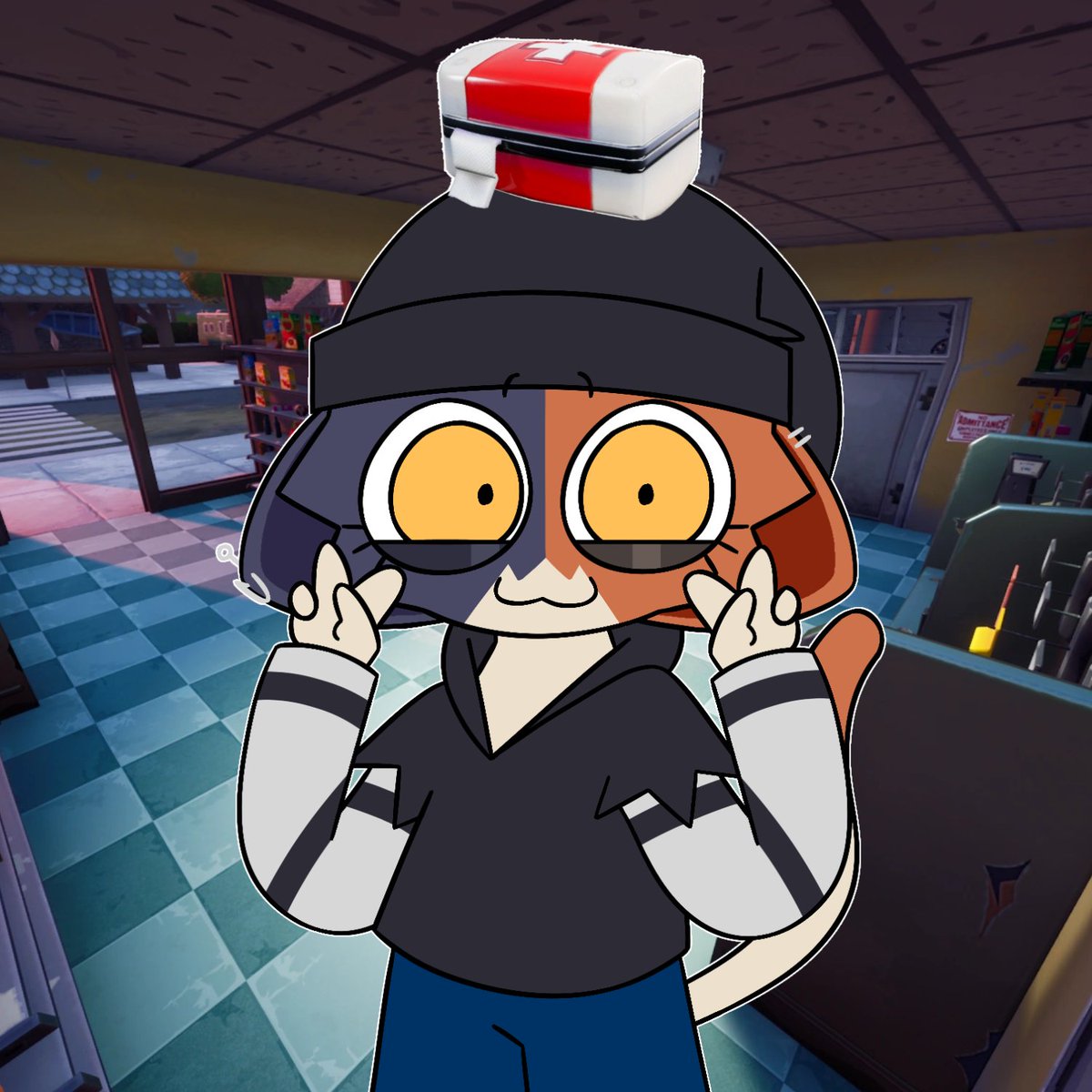 Meowskulls Day #241. She's so crazzzzzzzy! Love her!!! #Fortnite #FortniteArt #Meowskulls