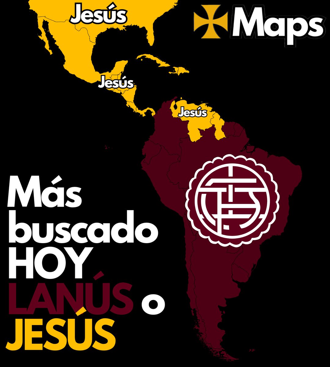 mapas_x's tweet photo. Más buscado hoy, Lanús o Jesús: https://t.co/EDxw9TL1mr