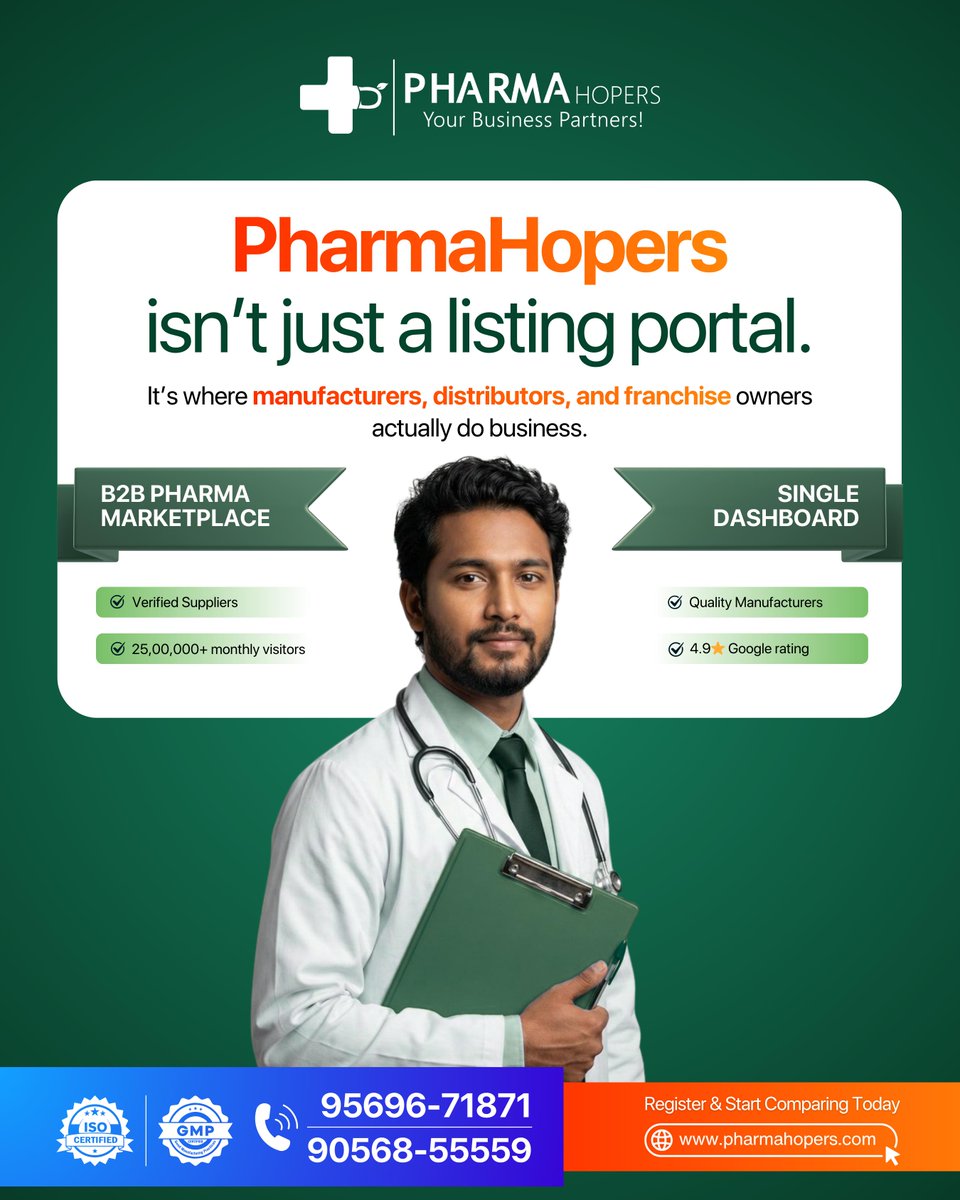 suhani_wh's tweet photo. Struggling to find the right pharma supplier?
We make it simple, reliable, and fast. ✅
Connect instantly with verified manufacturers, ensure top-quality products, and enjoy pan-India delivery—all in one place.

📞 Phone: 7717441804
🌐 Website: https://t.co/PA05RYTFuq https://t.co/qGyYLlX5O8