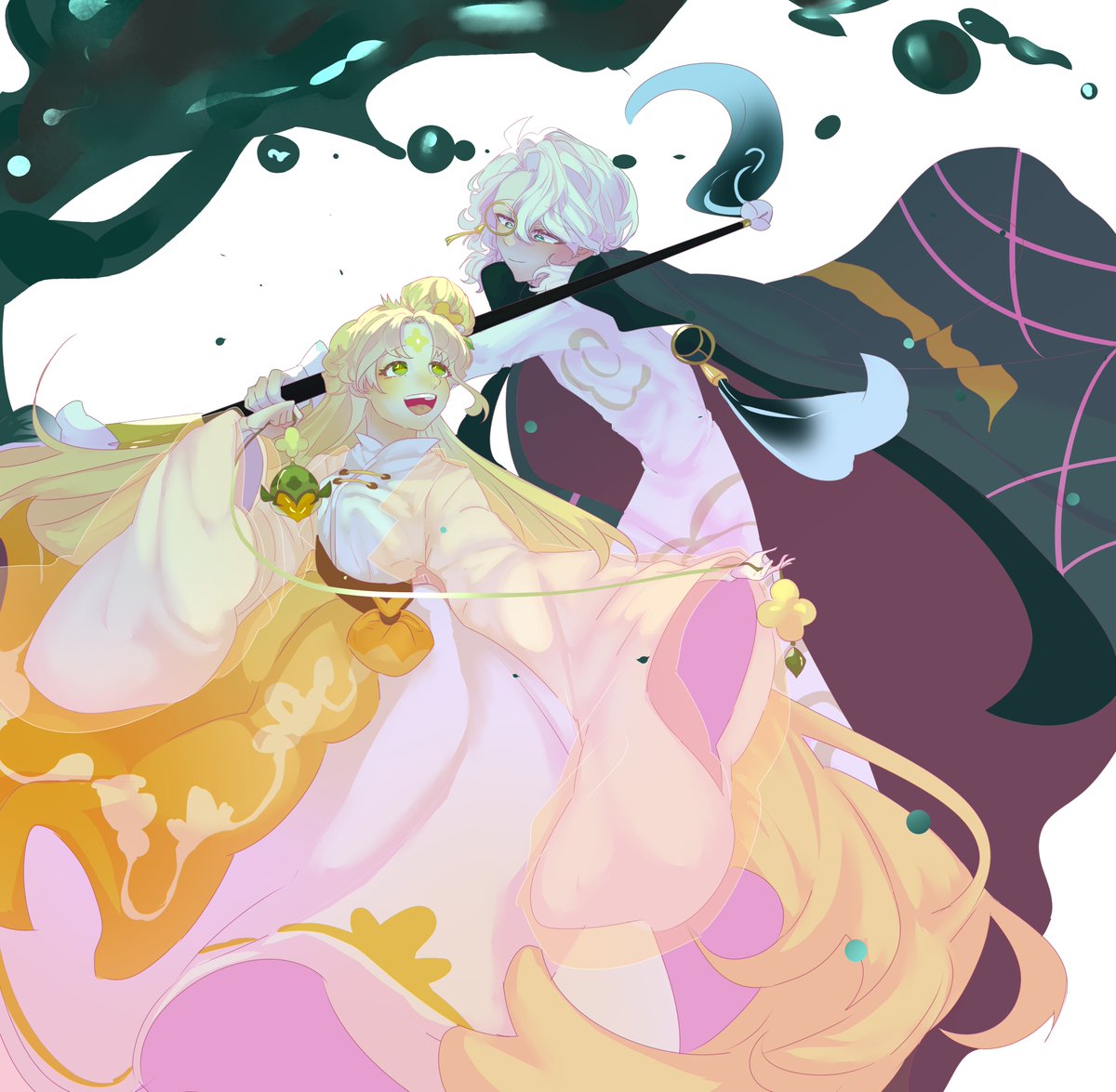 쿠키런: 동백꽃맛 쿠키X금계화맛 쿠키
.
#쿠키런 #cookierun #그림