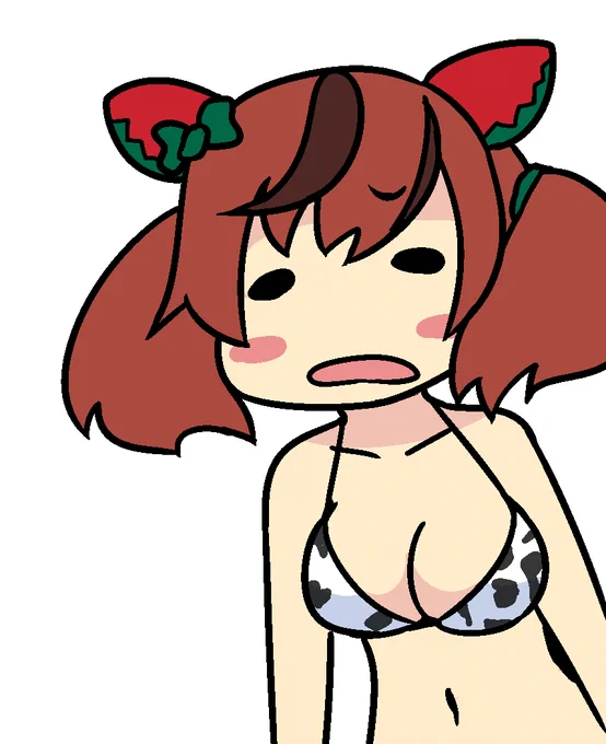 牛ビキニ合同の背景にいた人達もちゃんと貼ってなかったね、牛ビキニはいいぞ。 #ウマ娘プリティーダービー ※なんかセンシティブに設定すると伸びが違うと聞いたのでためしに使って貼るわね