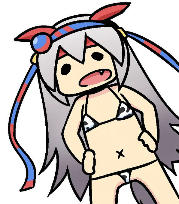 牛ビキニ合同の背景にいた人達もちゃんと貼ってなかったね、牛ビキニはいいぞ。 #ウマ娘プリティーダービー ※なんかセンシティブに設定すると伸びが違うと聞いたのでためしに使って貼るわね
