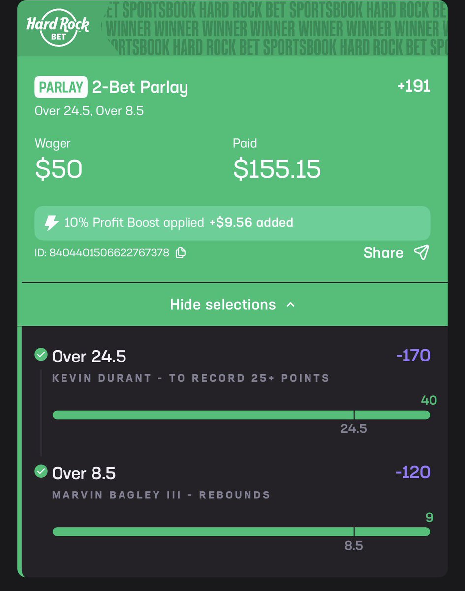 Jidionpicks's tweet photo. Bang cash in the discord💰✅

We go 4/4 on our favorite props🔥

Come join the discord, write ups provided sharp reads 👨🏻‍🔬
@thetablepicks01 

#BettingX #GamblingX #NBA #Hardrockbet #prizepicks https://t.co/qoJd6woNZa