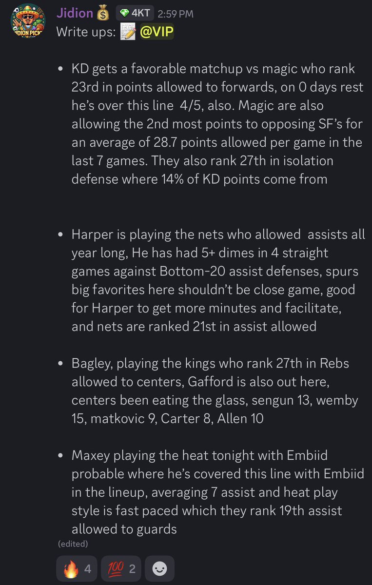 Jidionpicks's tweet photo. Bang cash in the discord💰✅

We go 4/4 on our favorite props🔥

Come join the discord, write ups provided sharp reads 👨🏻‍🔬
@thetablepicks01 

#BettingX #GamblingX #NBA #Hardrockbet #prizepicks https://t.co/qoJd6woNZa