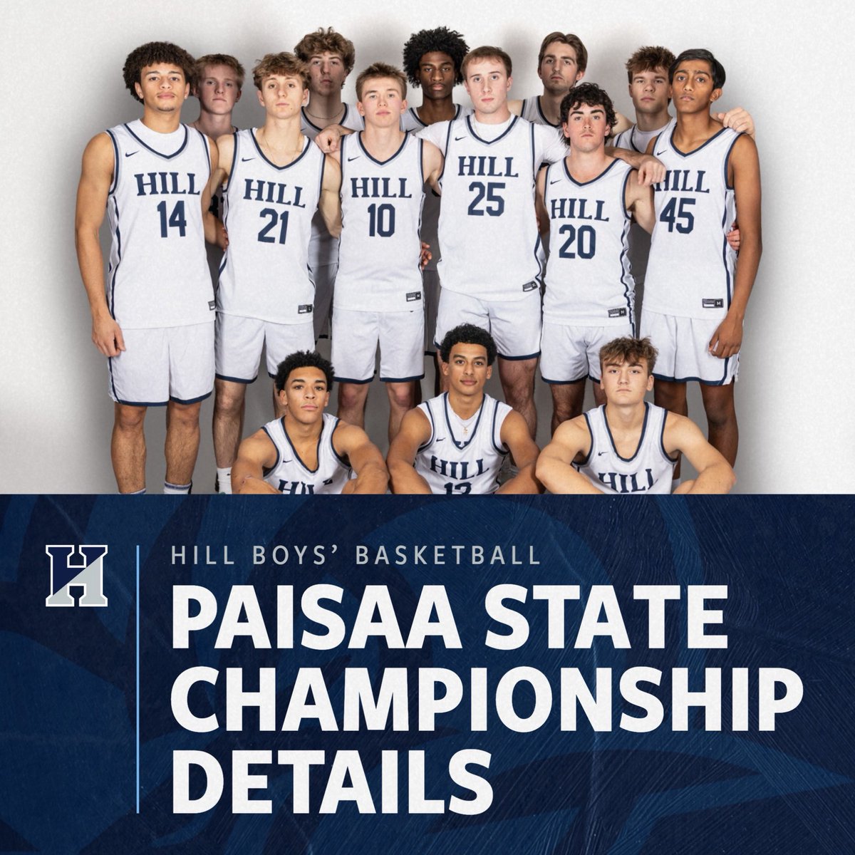 HillAthletics's tweet photo. PAISAA Boys’ Basketball Championship: 
The Hill School vs. Phelps | Friday, Feb. 27th | 7:30pm | St. Joseph’s University’s Hagan Arena

Tickets: https://t.co/SPZKtkYQGn https://t.co/xNsMQuWbR0