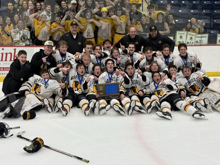 Your Section 8A Champs!! The Warriors are headed to the Class A Boys Hockey State Tourney next week!
GO Warriors!