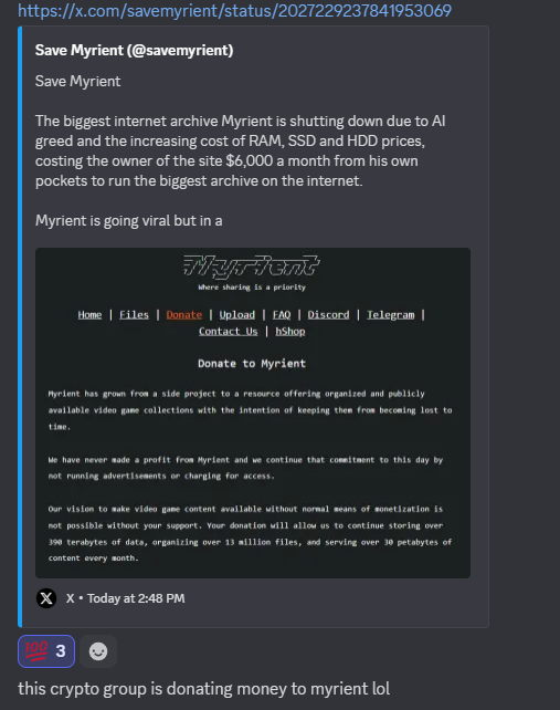 Save Myrient tweet media