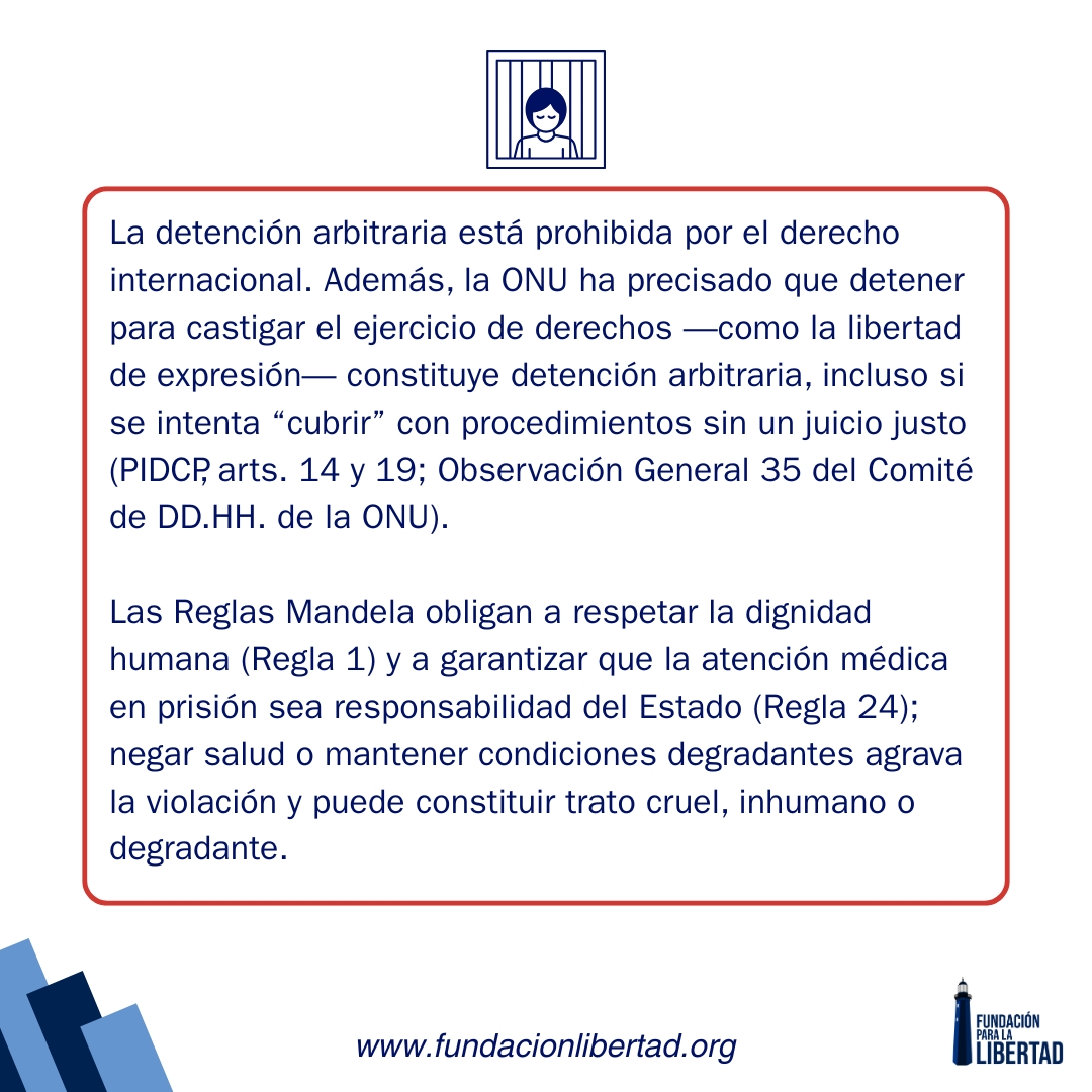 FundaLibertadNi's tweet photo. NANCY ELIZABETH HENRÍQUEZ JAMES de 63 años, lideresa indígena miskitu y presidenta/representante legal de YATAMA, fue detenida el 1 de octubre de 2023 en Managua
Fue sometida a un juicio secreto, con obstáculos a su defensa, y condenada a 8 años por supuestos delitos de “propagación de noticias falsas” y “menoscabo a la integridad nacional”.
La CIDH le otorgó medidas cautelares exigiendo al Estado informar su paradero/condiciones y permitir acceso a familia, abogados y atención de salud. La Corte IDH dictó medidas provisionales y ordenó que el Estado proceda de forma inmediata a su liberación, y mientras tanto garantice salud, medicamentos, alimentación adecuada y contacto, sin usar eso para retrasar su salida.
Y la ONU (Grupo de Trabajo sobre Detención Arbitraria) concluyó en la Opinión 70/2024 que su privación de libertad es arbitraria.

Organizaciones de monitoreo alertan un grave deterioro de su salud (pérdida de peso, debilidad, problemas de memoria y dificultades para hablar y desplazarse) sin atención médica adecuada.

¡Libertad para Nancy Henríquez y para todas las personas presas políticas en Nicaragua!

#LibertadYa
#NicaraguaEnLibertad