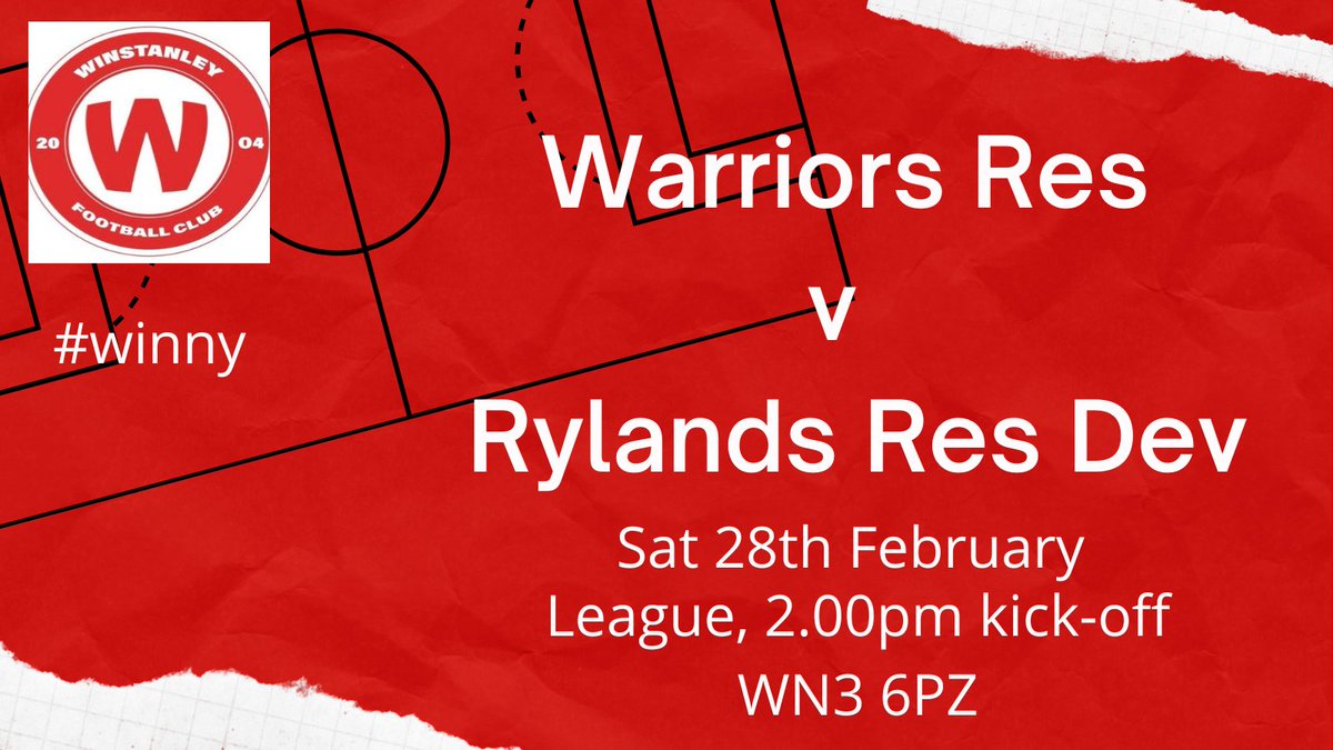 WWFC_Reserves's tweet photo. Another tough game tomorrow as we host Warrington Rylands Res Dev in the @CheshireFL β½π
#winny #UpTheWinny #LittleLane #wigan #CheshireLeague #grassrootsfootball https://t.co/iwaXtwZiWH