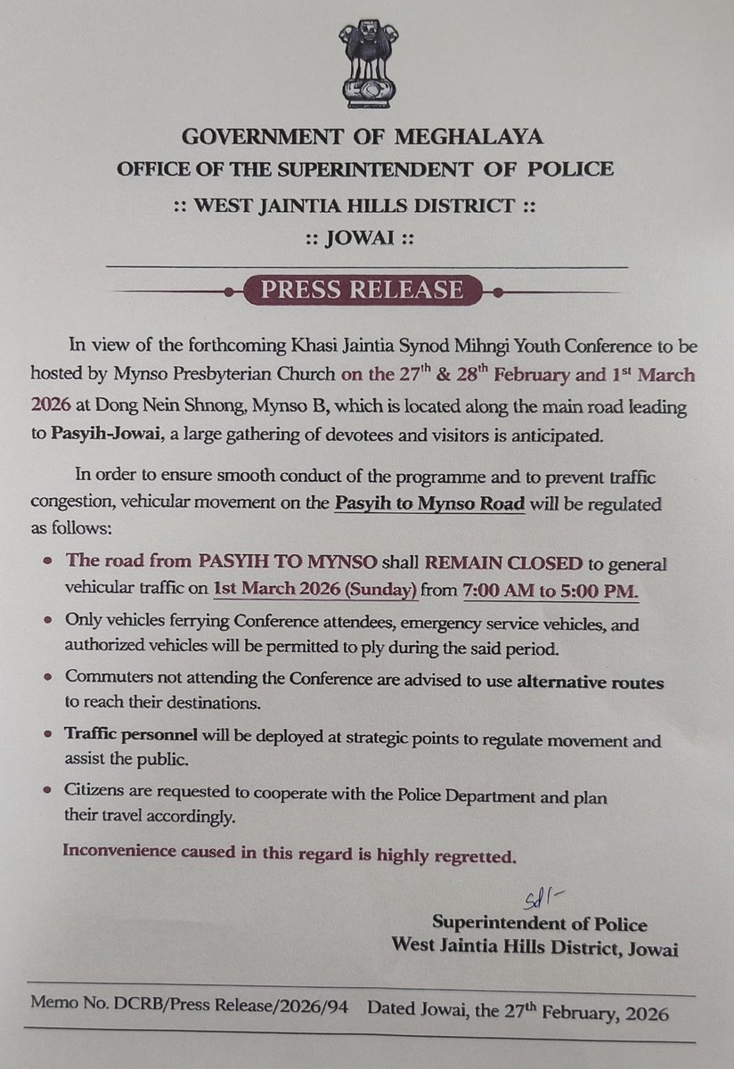 West Jaintia Hills Police (@jowai_police) on Twitter photo 