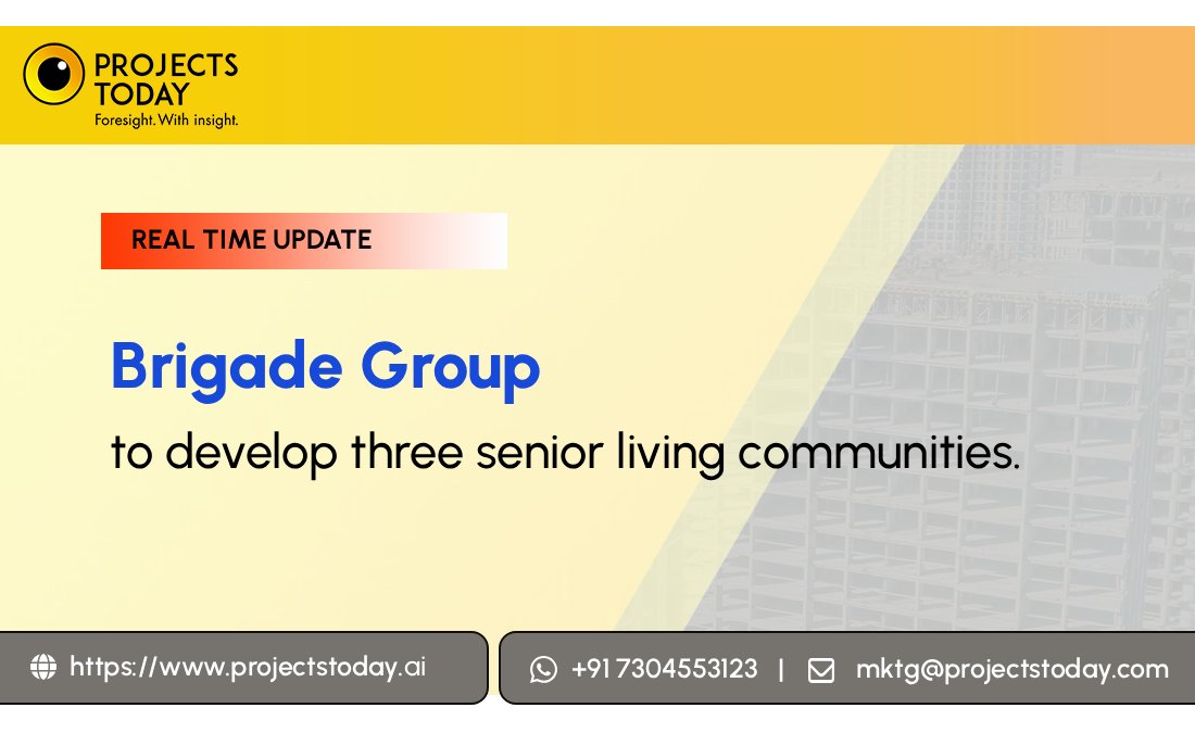 projects_today's tweet image. Brigade Group to develop three senior living communities.

For more details:
Email us at: mktg@projectstoday.com
Contact us on +91 7304553123

#BrigadeGroup #SeniorLiving #CommunityDevelopment #RealEstate #AgingInPlace #SustainableLiving #SeniorCare #UrbanDevelopment