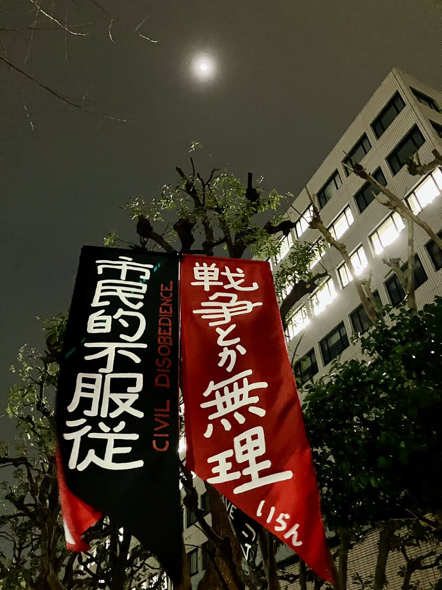 官邸前
旗が上がった🔥もうすぐ始まる。
「市民的不服従」
「戦争とか無理」

#平和憲法を守る0227
#高市やめろ
#高市モームリ
#自民党に殺される