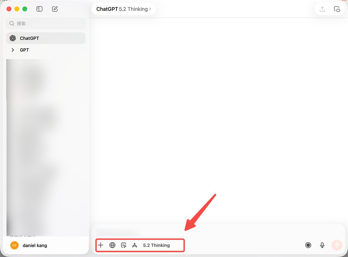 superdanielkk's tweet photo. Deep Research removed from ChatGPT desktop app
Educational Purpose Only

Deep Research feature appears to be removed from the ChatGPT desktop app, atleast on Mac. telescope icon is gone and it is nowhere to be found (Still works in ios and web though).

Screenshot with deep research icon still live on https://t.co/vX30fQzIpp

No mention in release notes, no official announcement.

whats up? @OpenAI