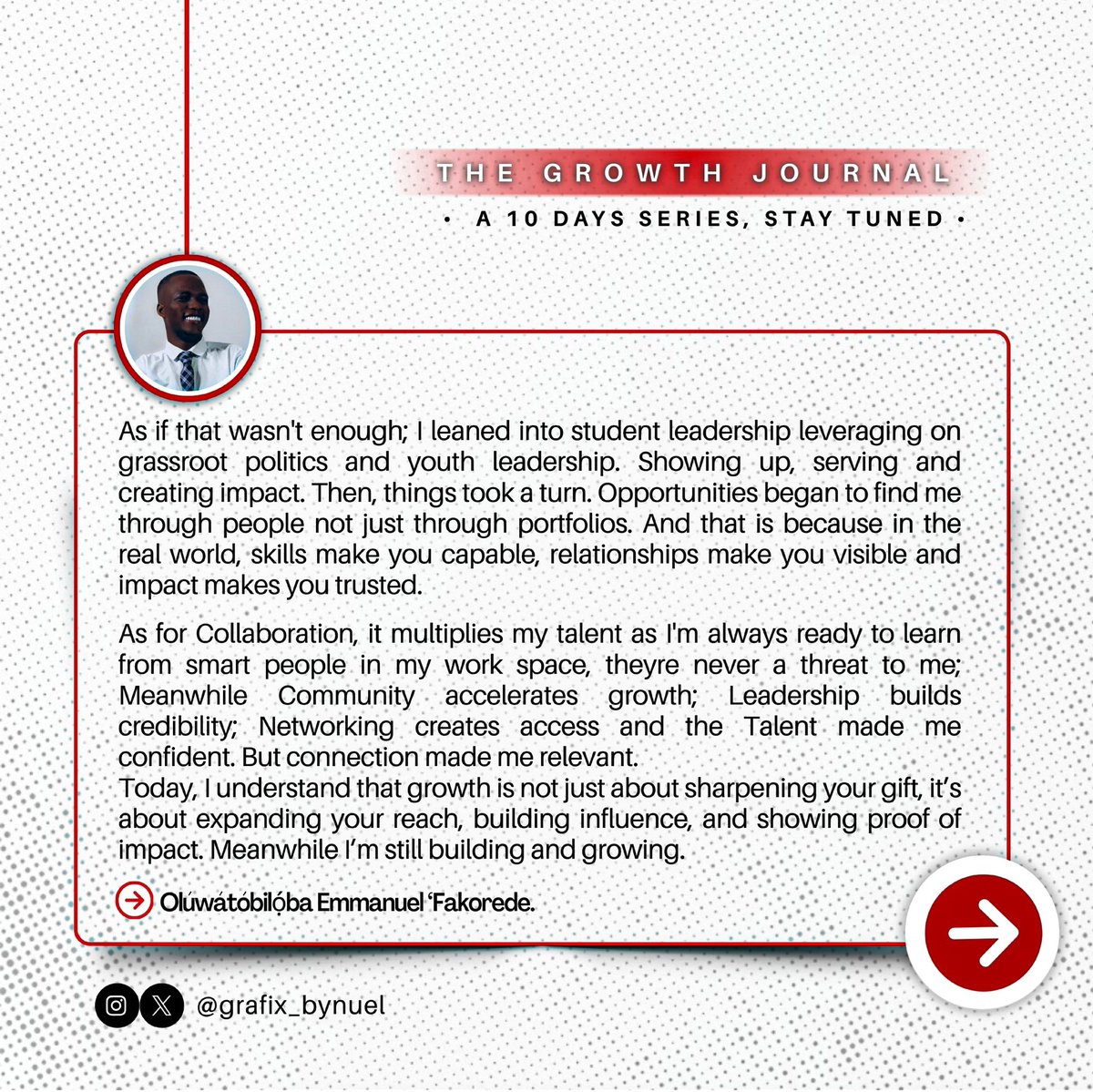 thenuelfakorede's tweet image. For a long time, I thought being creative was enough. I could think. I could design. I could execute. But growth taught me, there are some features &amp;amp; engagements needed to keep me in the opportunity room.

#TheGrowthJournal #DigitalStrategist #networking #community #grafix_bynuel