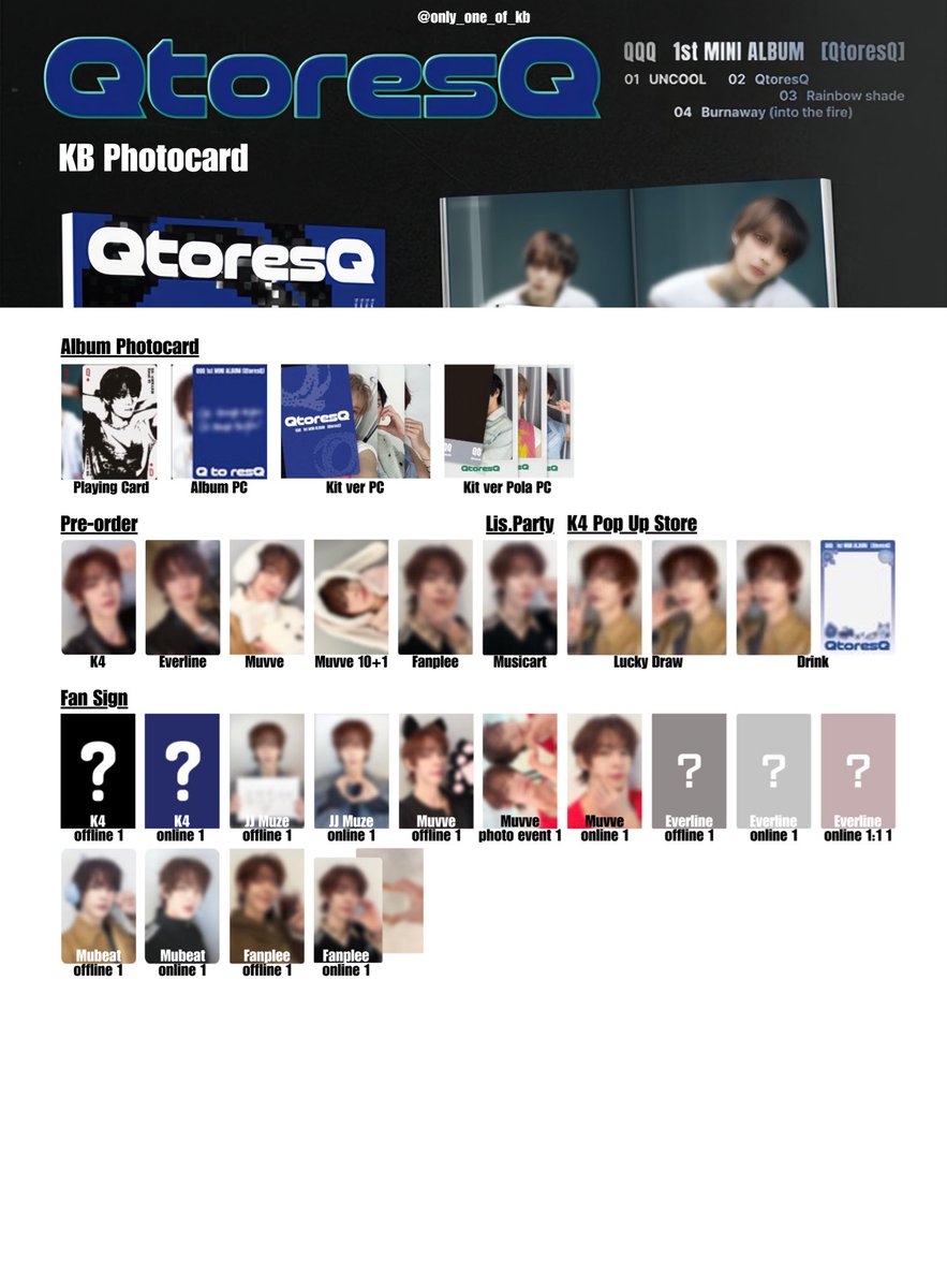 QQQ 1st Mini Album <QtoresQ>
KB Photocard Template
(Update: 2026-2-27)

#QQQ #QtoresQ
#KB #규빈
#OnlyOneOf #온리원오브