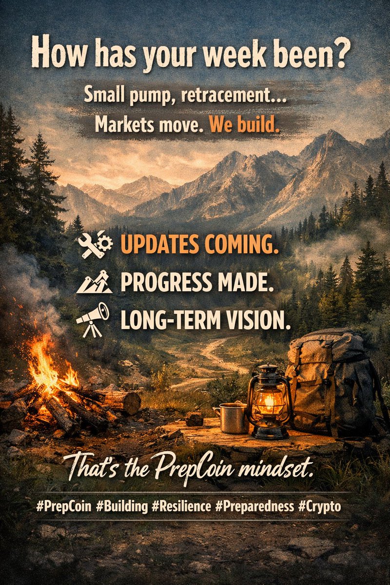 Hey Preppers 👋

How has your week been?

The markets have been moving again. We saw a small pump, some excitement and now a bit of retracement
Volatility is part of the cycle. The key is staying steady while others react emotionally

While charts go up and down, we stay focused
