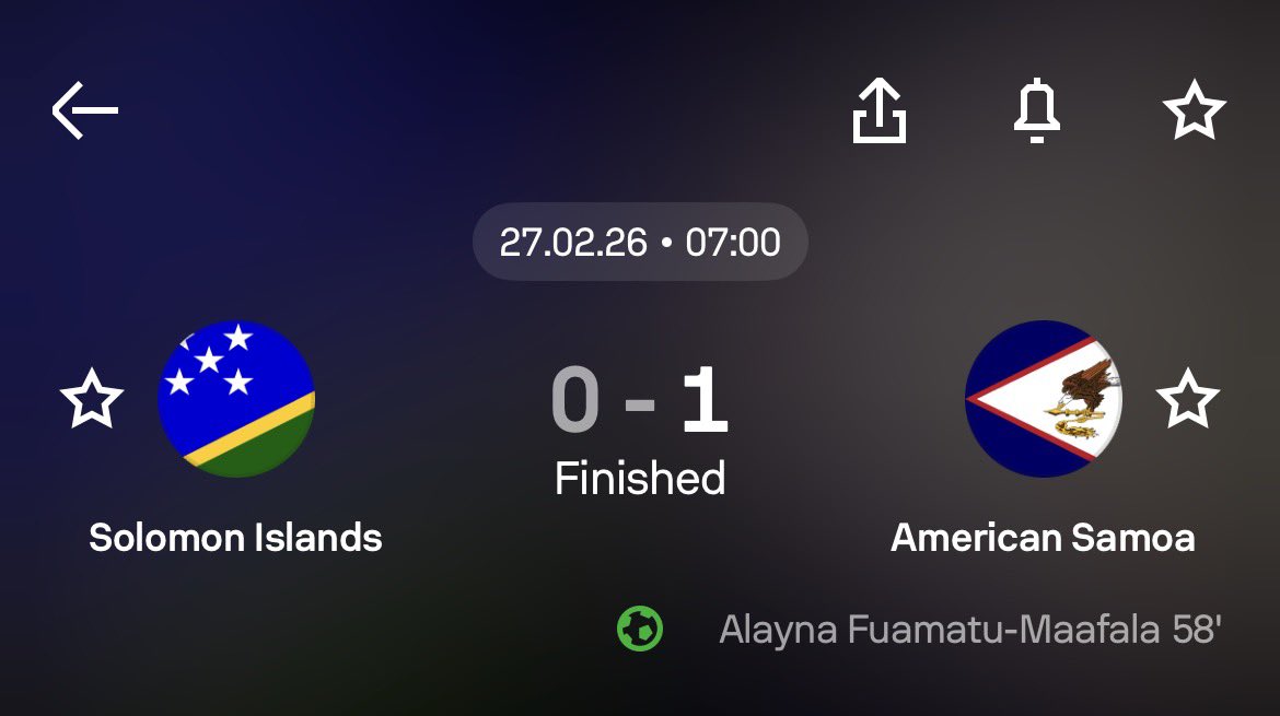 SweeperPod's tweet photo. 🇦🇸 American Samoa’s women have pulled off a stunning upset against the Solomon Islands in qualifying for the 2027 FIFA Women’s World Cup!

American Samoa only picked up their first-ever qualifying win last November, now they have beaten the reigning OFC Women’s Nations Cup champions!