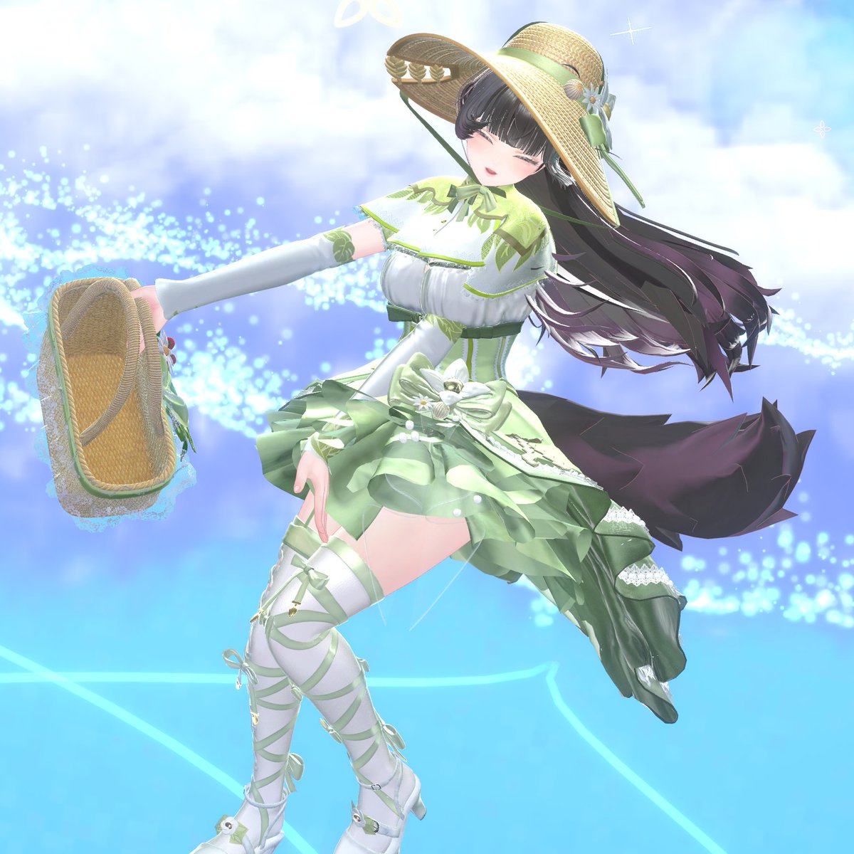 コレクターズドール 緑色衣装 ファー帽子 本格ドールブランド「Harmonia bloom」より、世界的人気の王道