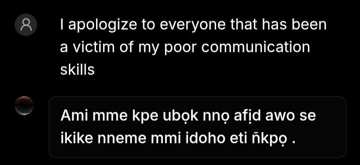 That’s why we made USEM AI.

Type in English. Get Ibibio.
Speak confidently again.