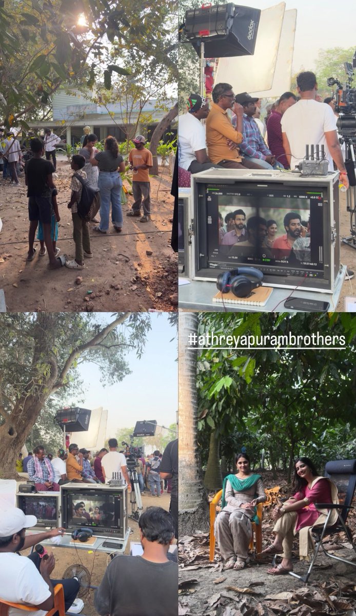 #AthreyapuramBrothers షూటింగ్ కోనసీమ అందమైన లోకేషన్లలో వేగంగా కొనసాగుతోంది 🎬🌴

ప్రకృతి సోయగాల మధ్య ఈ చిత్రం మరింత విజువల్‌గా ఆకట్టుకునేలా తెరకెక్కుతోంది. త్వరలో మరిన్ని అప్‌డేట్స్! 🔥✨