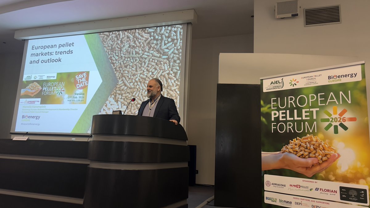 bioenergyEU's tweet image. Happening now in Verona: European Pellet Forum 2026 at @ProgettoFuoco Opened by @bioenergyEU  @JMJossart with our team covering pellet markets, appliances and key EU files (#EUDR, #REDIII, #Ecodesign). Agenda: pellet-forum.eu/#Agenda #europeanpelletforum #pellets #progettofuoco