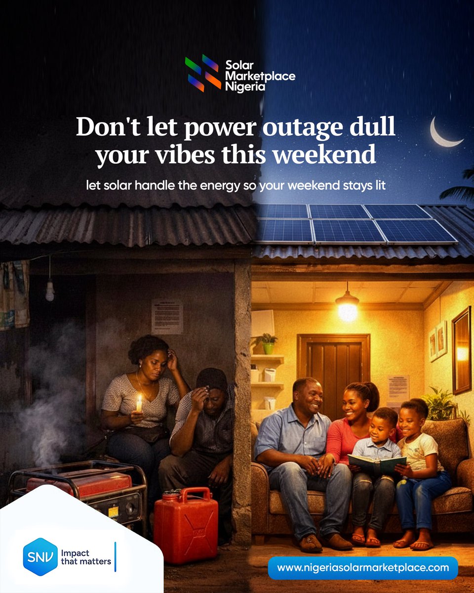 From music to fans to late-night snacking, relax without worrying about blackouts or downtime.

Visit nigeriasolarmarketplace.com and connect with reliable solar solutions today!

#NigeriaSolarMarketPlace #SNV