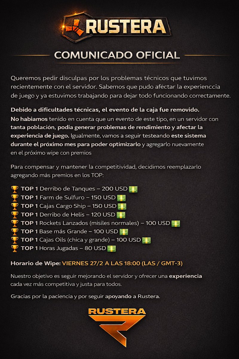 ⚠️Actualización importante — Rustera