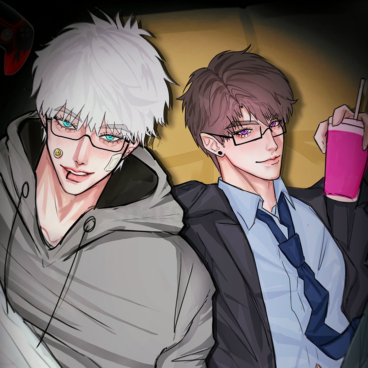 starsxav's tweet photo. some cropped versions~
#nerdleb #nerdjo #Caleb #Gojo #LoveandDeepspace #JJK #GojoSatoru #恋与深空 #夏以昼 #呪術廻戦 #JujutsuKaisen https://t.co/Rb2LfZi0KT