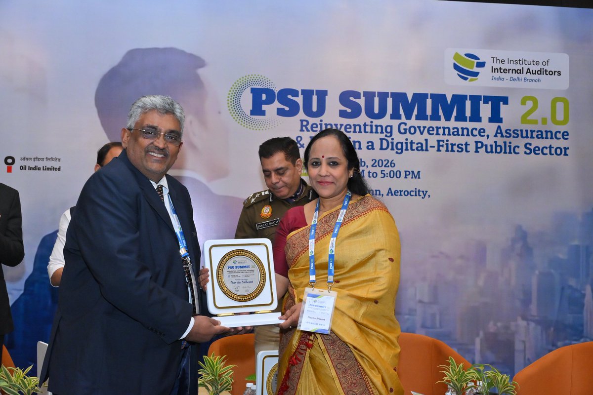 NavitaSrikant's tweet photo. #PSUSummit2026 towards #PredictiveVigilance
#AIEnabledEthicalGovernance
Privileged and honoured to join as a Speaker on the panel: โ๐๐ข๐ ๐ข๐ฅ๐๐ง๐๐, ๐๐ญ๐ก๐ข๐๐ฌ & ๐
๐ซ๐๐ฎ๐ ๐๐ข๐ฌ๐ค ๐๐๐ง๐๐ ๐๐ฆ๐๐ง๐ญ ๐ข๐ง ๐ ๐๐ข๐ ๐ข๐ญ๐๐ฅ ๐๐ซ๐โ at the #PSUSummit 2.0 under the aegis of IIA India Delhi Branch.
At the #PSUSummit I spoke about India's e-Governance initiatives and AI/ML led tools and strategies that are well-embedded in the functioning of regulators, enforcement authorities, and statutory bodies.
I also shared my experience of advising Maharatna PSUs and Fortune 500 enterprises on technology-driven, company-wide Fraud Risk Management. Board and Management Commitment is critical to driving #PredictiveVigilance and Audit initiatives that enhance transparency, accountability and stakeholders confidence. These organizations view emerging technologies as a force multiplier.