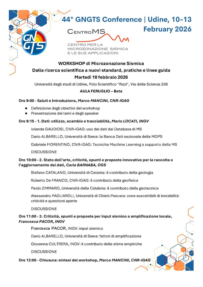 cnr_igag's tweet photo. Sono disponibili le presentazioni esposte e discusse durante il "Workshop di Microzonazione Sismica: dalla ricerca scientifica a nuovi standard, pratiche e linee guidPer scaricarle: https://t.co/CW9x6bEDhv
#cnr #cnr_igag #workshop #MicrozonazioneSismica #rischio #CentroMS https://t.co/1eGETxPBie