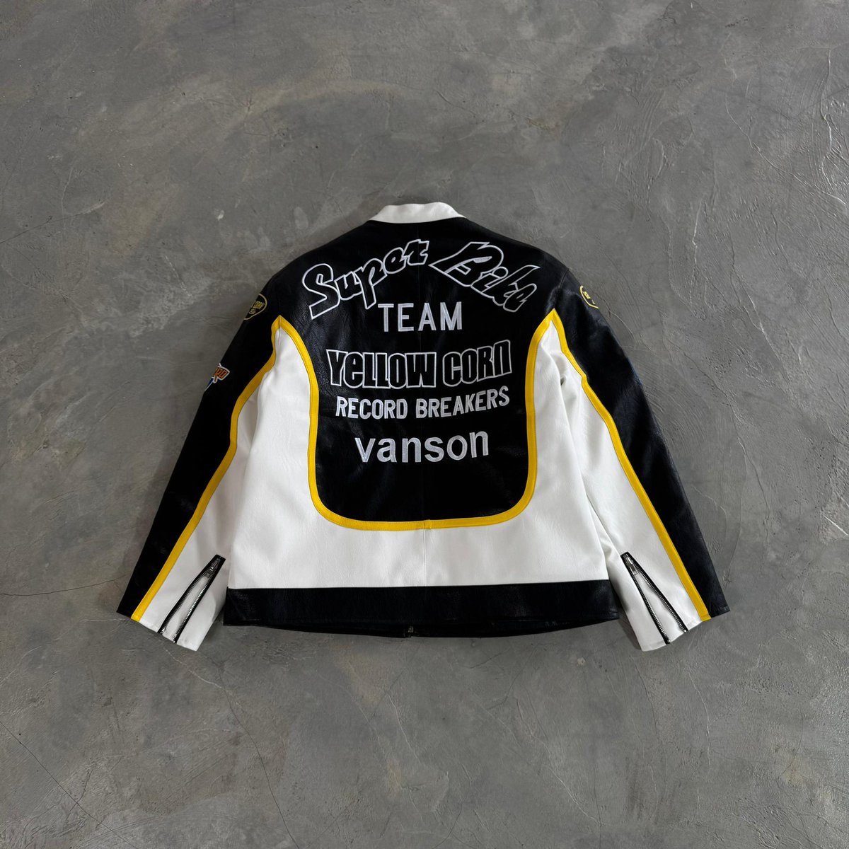 Vanson Leathers x Yellow Corn Motorcycle Racer Jacket Sizes