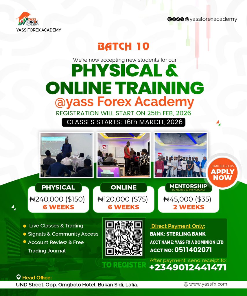 🚨 ANNIVERSARY DISCOUNT ENDING SOON 🚨

Our 40% Anniversary Celebration Discount for Batch 10 will officially end on 8th March 2026.

This is your chance to join Yass Forex Academy at a massive discount and be part of our milestone anniversary batch.

After 8th March, prices