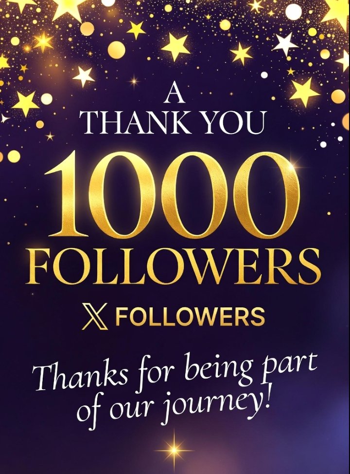 Woke up to 1000 followers, a beautiful way to start the weekend.
I love you my mutuals, thanks for the support and show of love. 
Will be giving special shout-outs soon.
God bless you all. We go again...