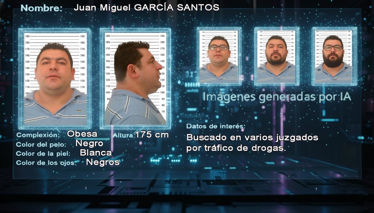 🫵Vuestra colaboración es fundamental para ayudarnos a localizarlo

🤔¿Te suena su cara?
🚨Es uno de #LosMásBuscados 

♦️Si tienes cualquier pista
       ☎️091
       📧losmasbuscados@policia.es

🔘Las imágenes generadas por #IA recrean cómo podría ser su aspecto actual