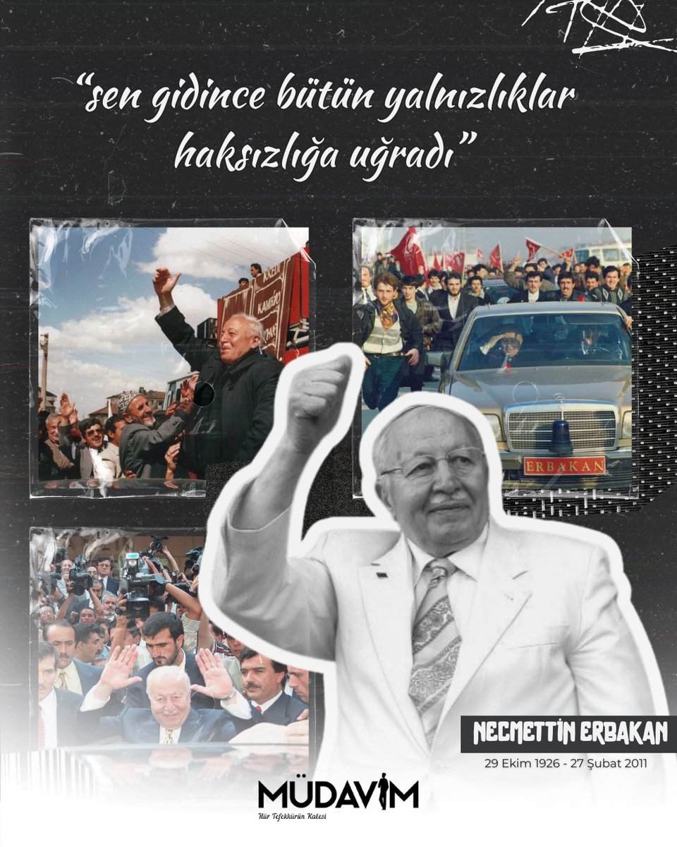 ❝Sen gidince bütün yalnızlıklar haksızlığa uğradı❞

Rahmet, minnet ve özlemle…

#NecmettinErbakan