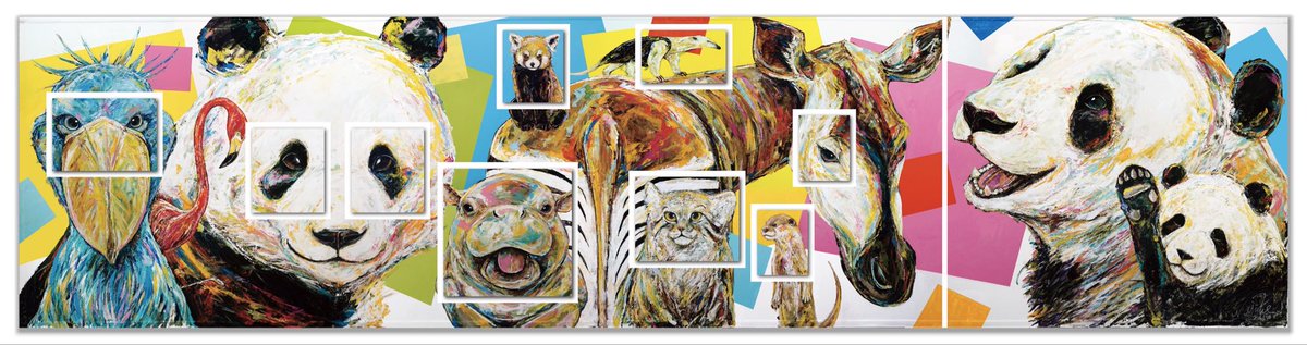 上野ウォールアート原画販売のお切らせ🐼 ＼ ニジスケさん