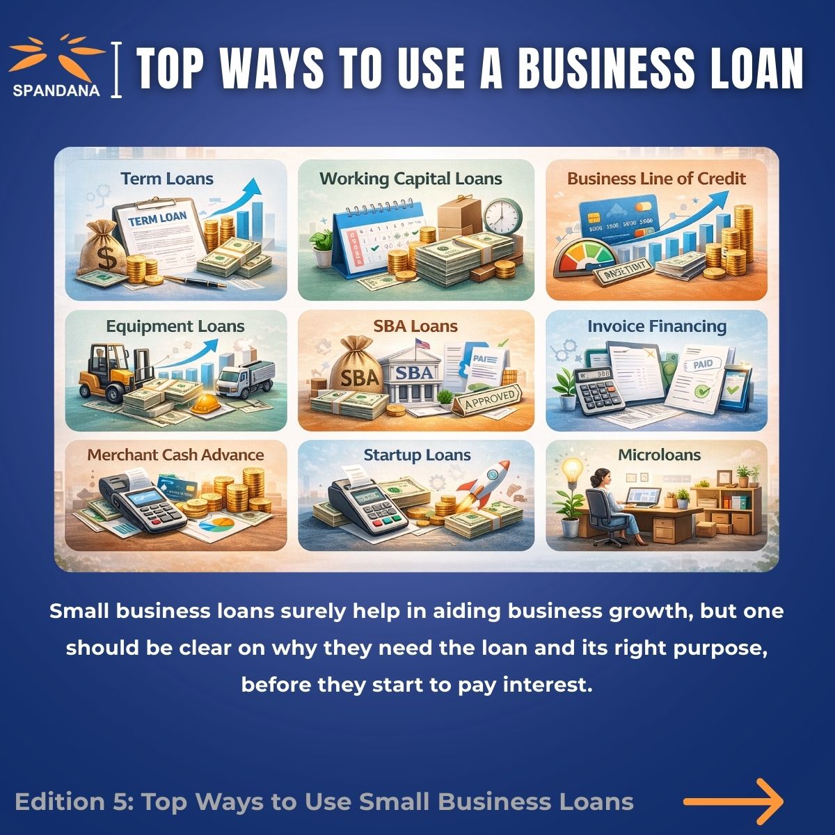 SSphoorty's tweet photo. Microfinance: Positive Driver of the Economy
Edition 5: Top Ways to Use Small Business Loans

Full Post link : https://t.co/JP3NMVW9RC https://t.co/zwQuS44Ddm