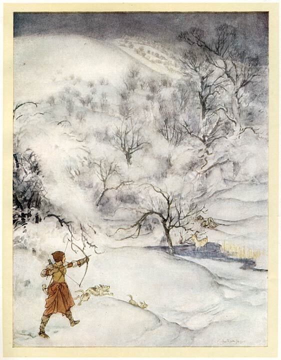 ArthurRackham's tweet photo. Gawain's journey through the snowy landscape https://t.co/W0EdwP5atq https://t.co/382xepYG9G