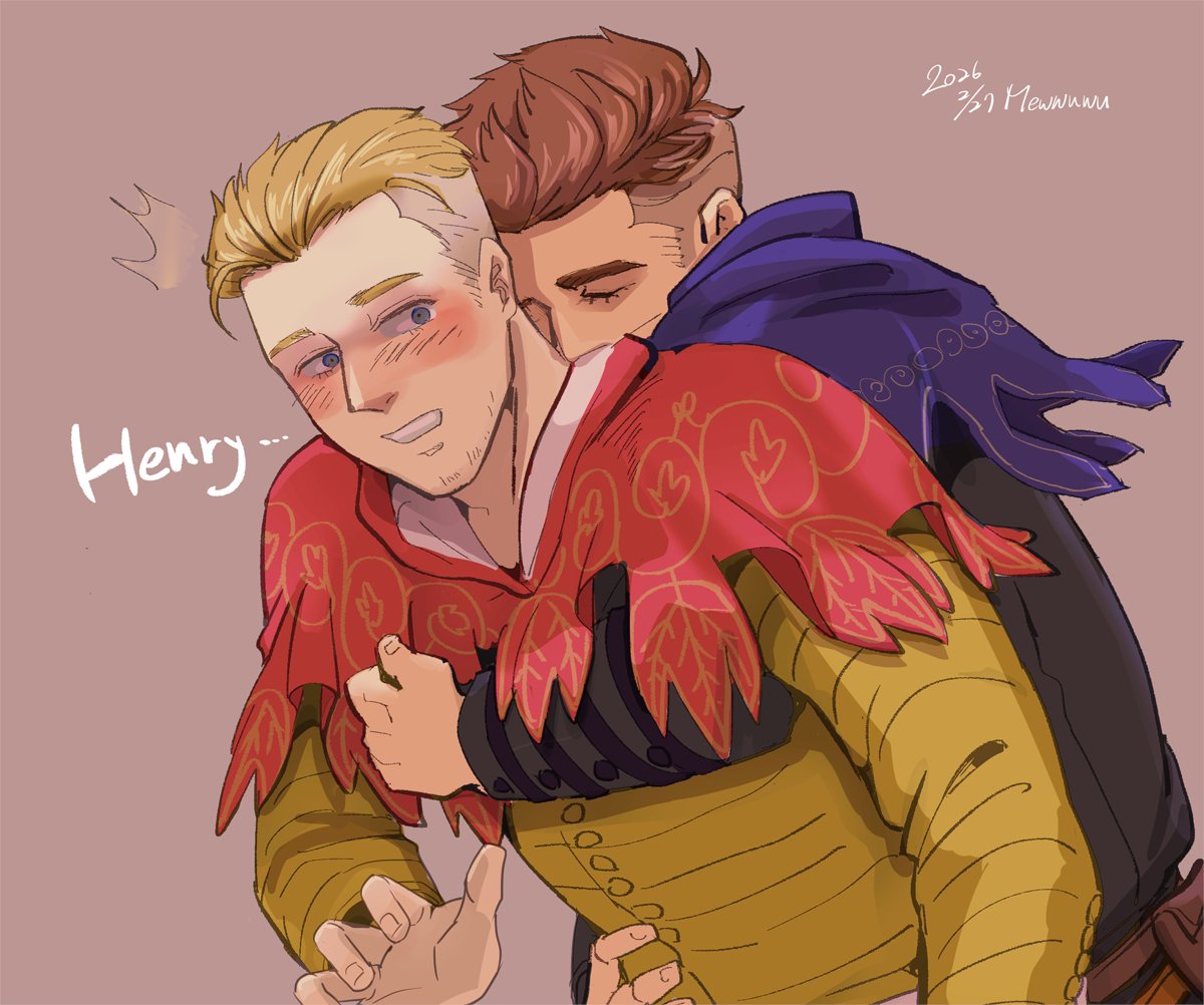 #hansry 
我好像比較常畫Hans抱Henry，沒怎畫過Henry抱Hans🤔