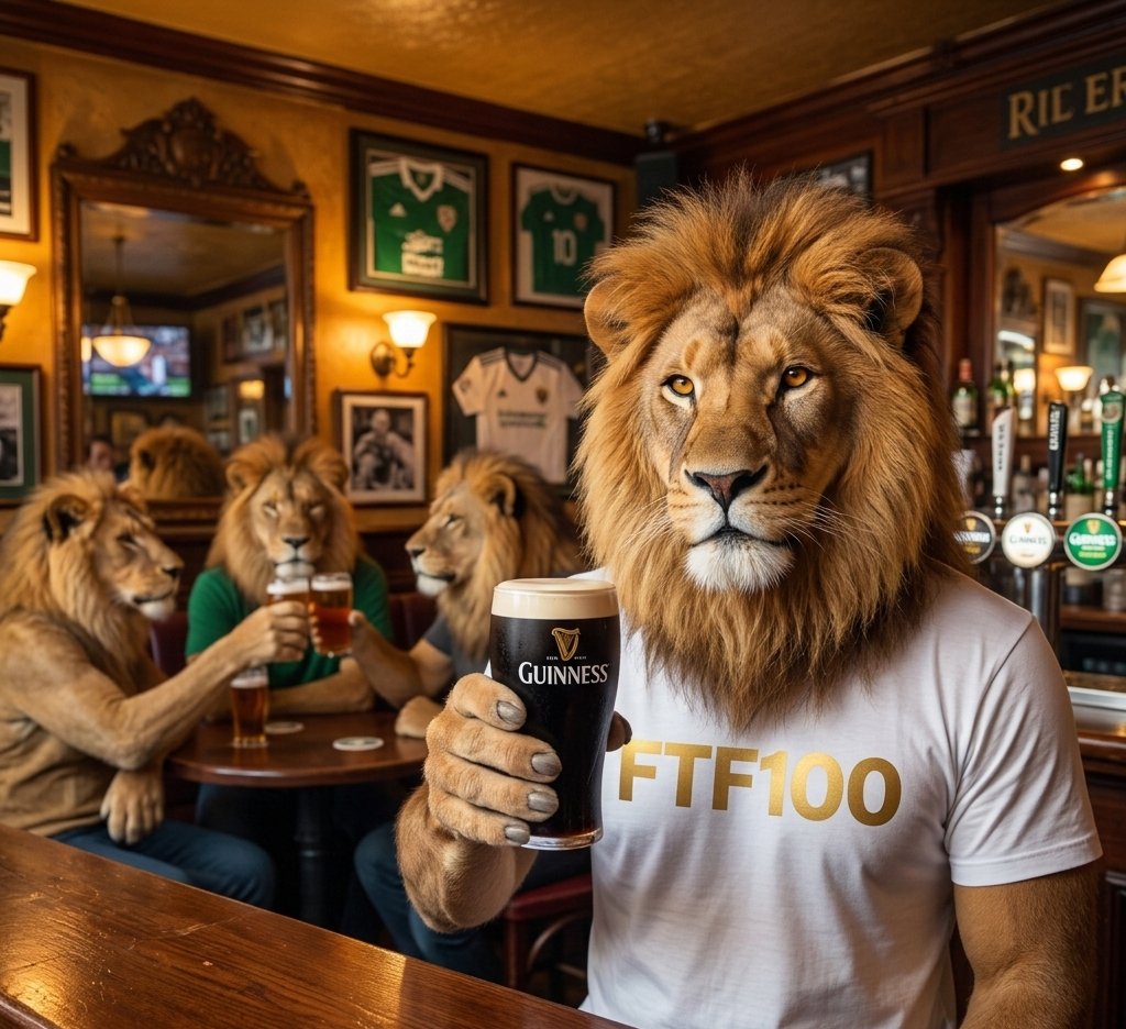 FTFflip100's tweet photo. Pint of Guinness + friends = perfect Friday 🦁🍺 Pub vibes, lion energy, no stress. FTF100 still ticking in the background. Rest, laugh, recharge. Cheers! 🍻 #FTF100 #FridayPints #LionsNight https://t.co/gkBde9coq8