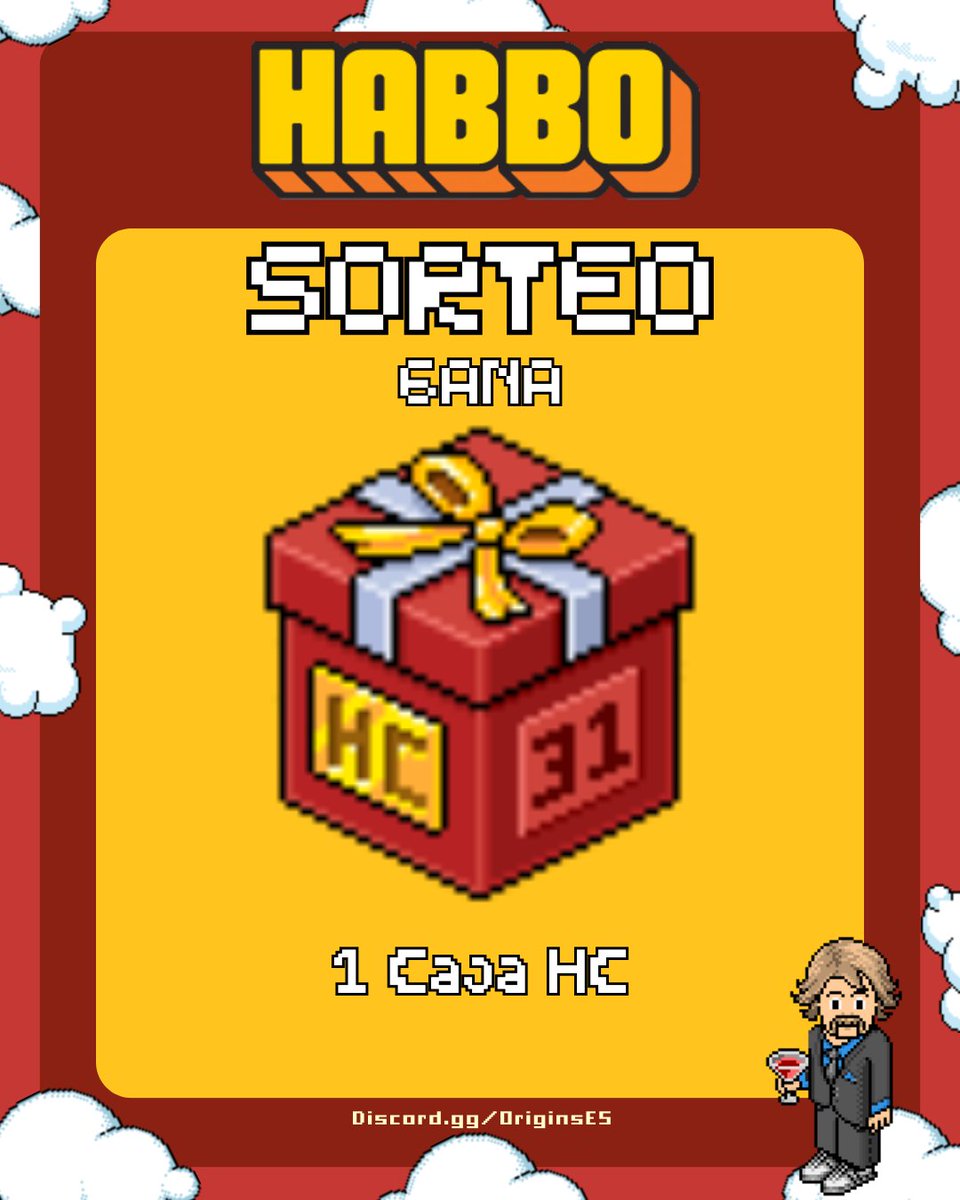 ¿Quieres conseguir 1 Caja HC de 31 días en Habbo España?
¡Esta es tu oportunidad!

¿Qué tienes que hacer?

➡️ Sígueme
♥️ Like
🔁 Retweet
🫂 Etiqueta a 3 amigos

¡Suerte a todos!
📅 El sorteo termina el viernes 6 de marzo
🎁 Premio único: 1 Caja HC de 31 días
📍 Sorteo válido solo