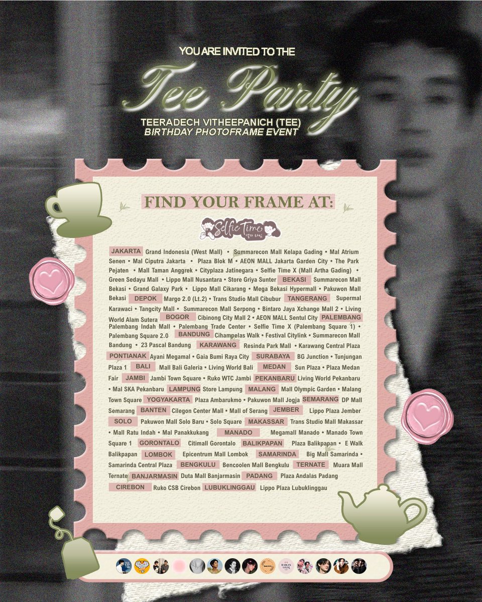 ⠀
‧₊˚ A Special Invitation to TEE PARTY ⋆🫖˖

Teeradech Vitheepanich (Tee) 25th Birthday Photoframe Event ╱ by <a href="/jadeburnt/">jade 💌</a>

📍 <a href="/selfietimeid/">Selfie Time ID</a>
🧺 15 Mar - 28 Mar '26

Share ur beau-tee-ful moments and have #ACupOfTee as the hastag ☕︎.ᐟ
⠀