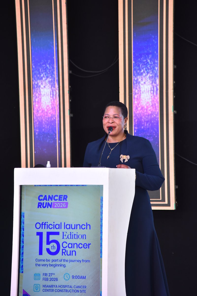 UgRotaryCancerP's tweet photo. I commend @NsambyaHospital  for being very clean. I also want to commend you for the cancer Unit that is here, which is going to help the country in complementing treatment in cancer & decongesting all the other referral hospitals.
 
What we require from you, as @NsambyaHospital , is to create awareness, sensitize people about the facility that people can use to get treatment at subsidized prices. I have contributed personally as well as an institution.
 
As @Parliament_Ug we wish to continue supporting the project for the good of our country. I also want to thank the President of Uganda @KagutaMuseveni for all we contribute is to the benefit of the people of Uganda. We live in this country for humanity.
 
I get pride when I see that I have helped someone and the person can give a smile back. That is where we get happiness from and As @Parliament_Ug  , People centered Parliament , we will support the completion of the bunker

On behalf of the President of The Republic of Uganda @KagutaMuseveni & @Parliament_Ug  will make a contribution of 3 Billion Shillings towards this year's #CancerRunUg26 and I hereby officially launch this year's run - Rt Hon. Speaker @AnitahAmong  #RotaryEyamba
