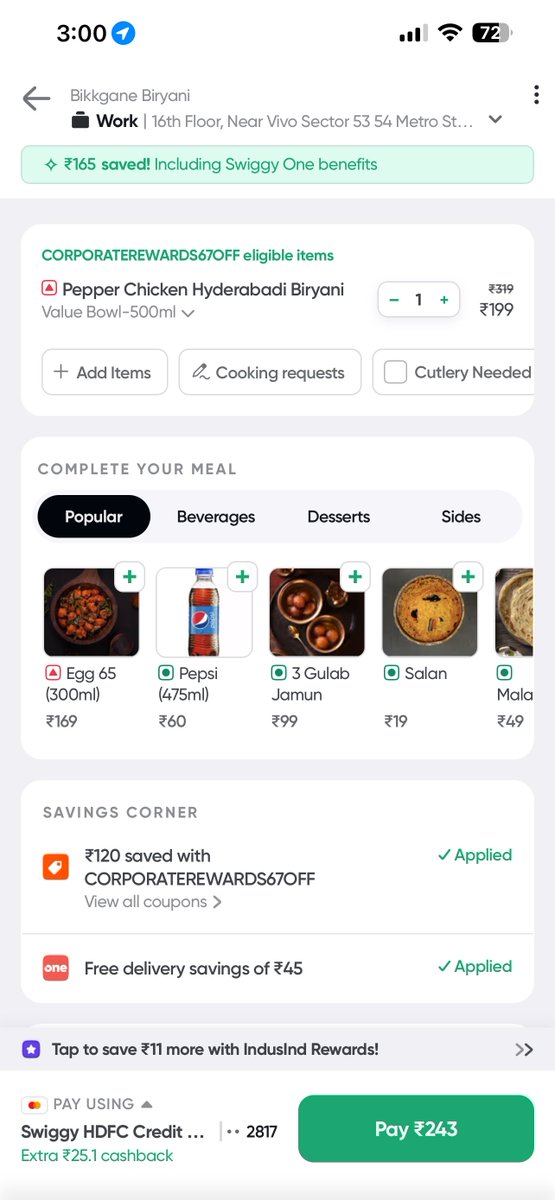 AkashPatra04's tweet photo. Final price on Toing is higher than price on Swiggy app. Making fool of users. Stop misleading people. Nonsense. @Swiggy @SwiggyCares https://t.co/oFAZmCxD3B
