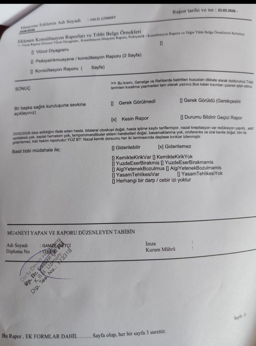 Tekirdağ jandarma komando taburunda meydana gelen darp olayı kabul edilebilir bir durum değildir.Bu olayın sorumluları kimse hesabını vermelidir.Olayın takipçisi olacağımızı bilmenizi isteriz.Gereği neyse yapılmalıdır.<a href="/TEMUD_2024/">Türkiye Emekli Uzman Erbaşlar Derneği (TEMUD)</a>
<a href="/jandarma/">T.C. Jandarma Gn. K</a> 
<a href="/jandarma59/">Tekirdağ İl Jandarma Komutanlığı</a> 
<a href="/TC_icisleri/">T.C. İçişleri Bakanlığı</a>