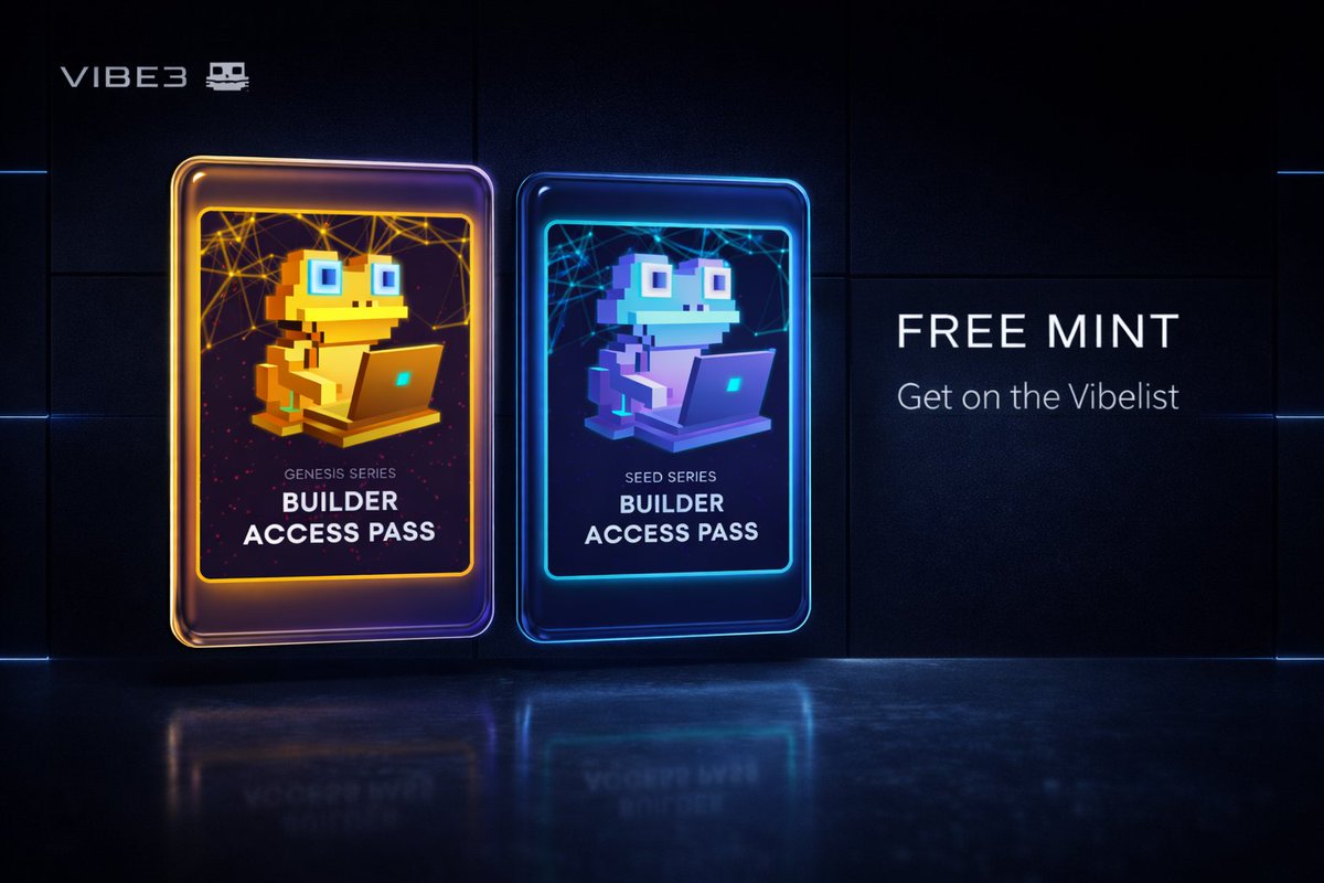 10 VibeList Spots
FREE MINT on 2nd March, 2026

Vibe3 is dropping 1,000 Builder Access Passes on <a href="/base/">Base</a>, FREE mint.

I’ve secured 10 guaranteed VibeList spots for early access.

To qualify:
1️⃣ Follow <a href="/Vibe3_coder/">Vibe3</a>
2️⃣ Like &amp; RT their pinned post
3️⃣ Drop your EVM address below 
LFG🔥
