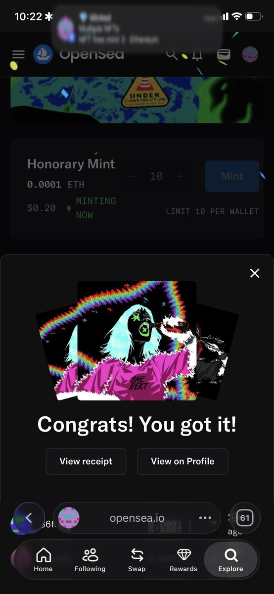 Mint this. 

check if you’re eligible 

Probably nothing 🤝