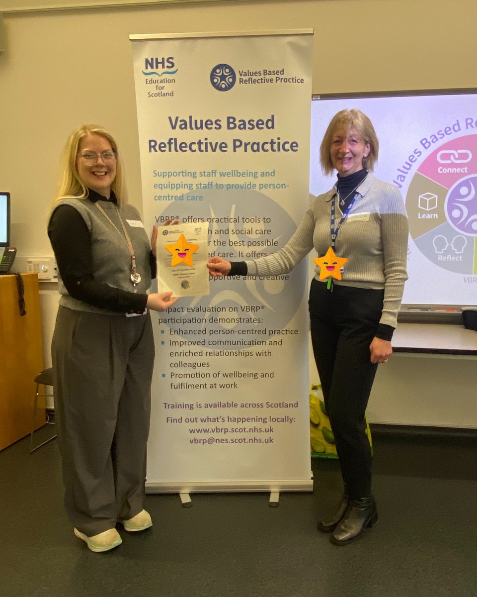 NHSGrampian's tweet photo. Congrats to Katie, Practice Educator - the first non‑VBRP® Lead to become a VBRP® Essential Toolkit Trainer! 🎉

Essential Toolkit training is open to all health &amp; social care staff across Grampian.  For more info, contact our VBRP® Lead on june.gordon@nhs.scot 

#ProudToBeNHSG https://t.co/6QfHUqSBGM