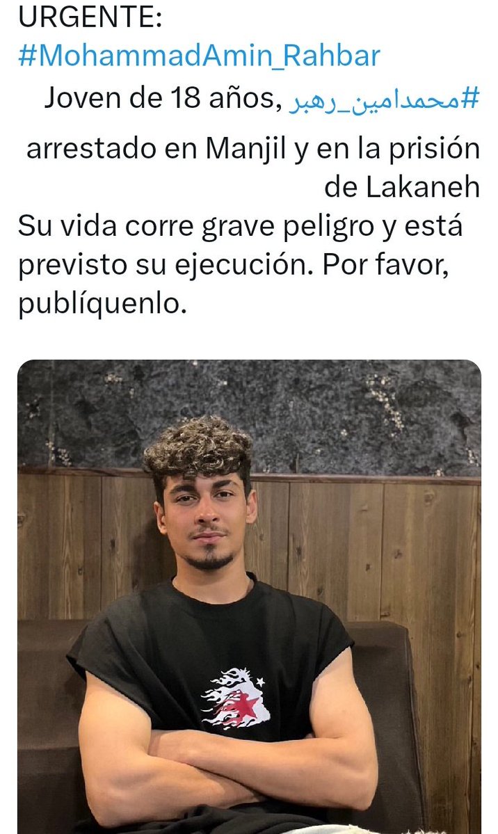 #Iran
Arian Nabati fue ejecutado por soñar con un país libre. Tenía solo 18 años.

En la lista de ejecuciones que siguen están los jóvenes #Melika_Azizi de 18 años: #IliaBenRashid de 22 y #MohammadAmind_Rahbar de 18. 
  Jameneí están asesinando a la juventud de ese país.